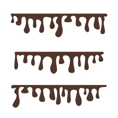 Liquid chocolate melting drip vector collection for branding 