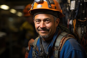 portrait of a male drilling rig worker.