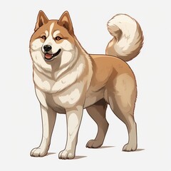 Akita portrait of a dog isolated on white background