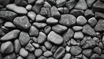 Fototapeta na wymiar pebble stone background texture close up black and white color tone