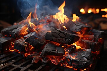 The process of burning coal.