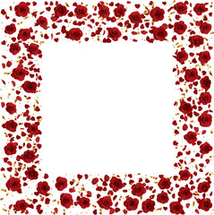 wedding frame decoration with red rose flower