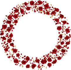 wedding frame decoration with red rose flower