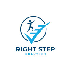 Fototapeta premium Right Step Solution Logo design creative modern concept for financial and corporate business company