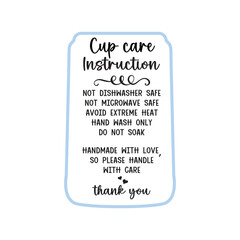 Care Card Instruction, Cup Care Instruction SVG EPS, Care Instructions SVG, Care Instructions, Care Instructions Svg Design