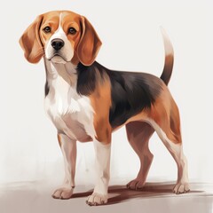 beagle puppy on white