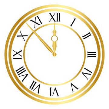 Golden New Year Eve Clock