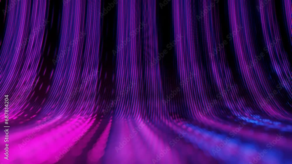 Aufkleber flashing glowing lines background. looping abstract animation. 3d render