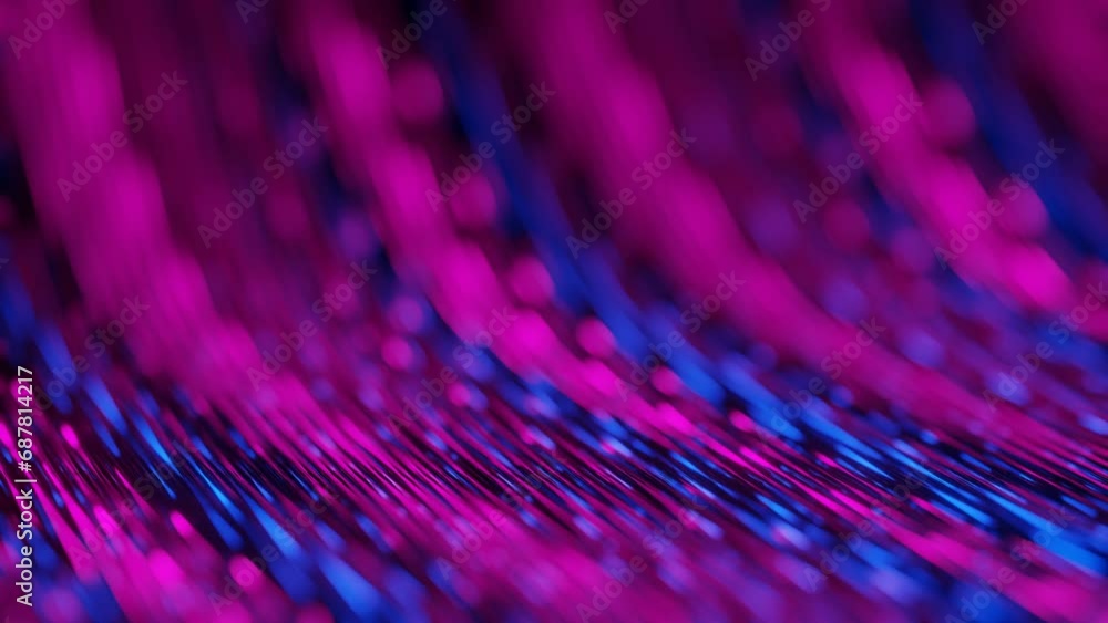 Poster flashing glowing lines background. looping abstract animation. 3d render