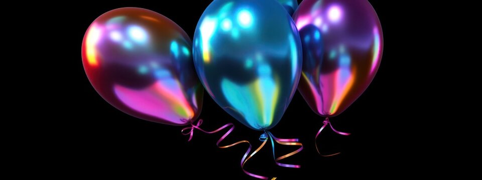 Reflective Balloons Creative Backdrop Generative AI