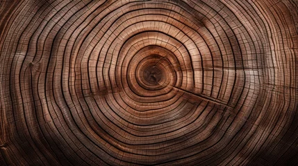 Foto op Plexiglas  section of the trunk with annual rings ,texture of wood © CStock