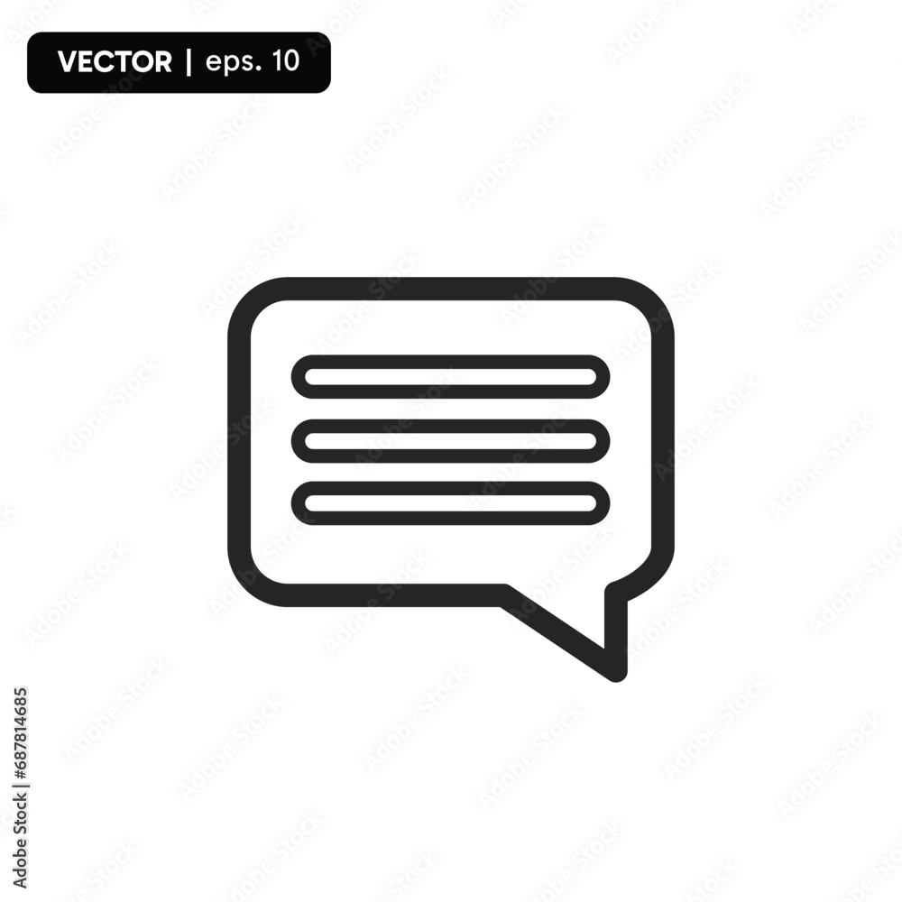 Poster text message vector icon, speech bubble symbol. modern, simple flat vector illustration for web site