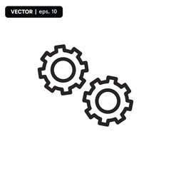 Gear icon template color editable. Gear symbol vector sign isolated on white background.