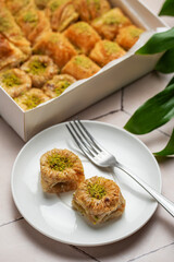Assortment of Turkish baklava dessert