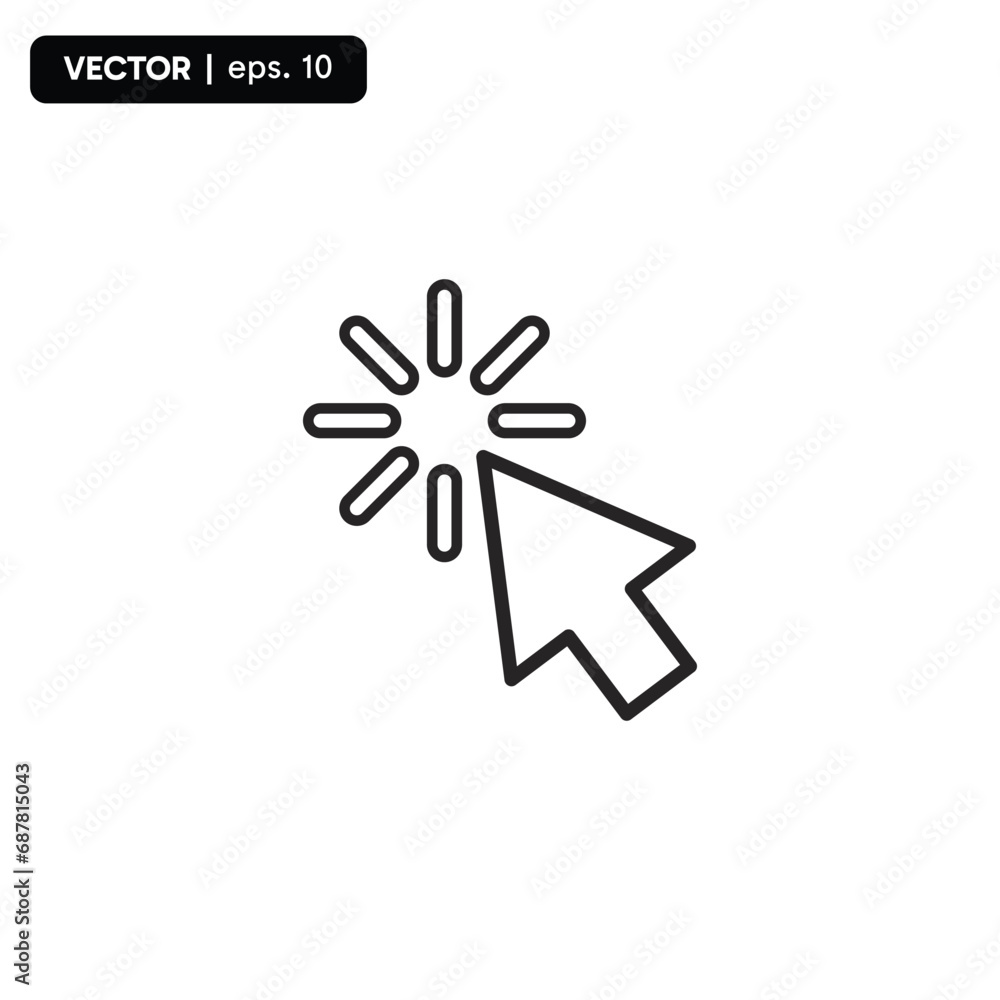 Poster cursor line icon. vector symbols in trendy flat style on white background. click the arrow.