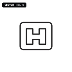 health icon H, hospital health area. vector eps 10