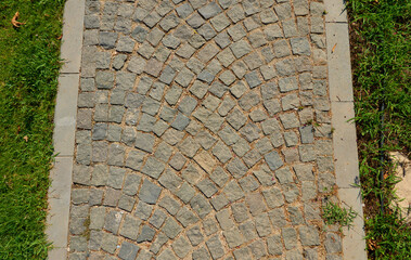 Stone pavement texture. - 687815203