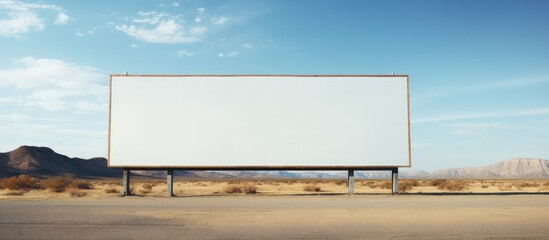 Obraz premium Empty advertisement billboard on a road