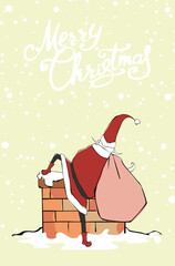 Santa Getting Into House through the Chimney