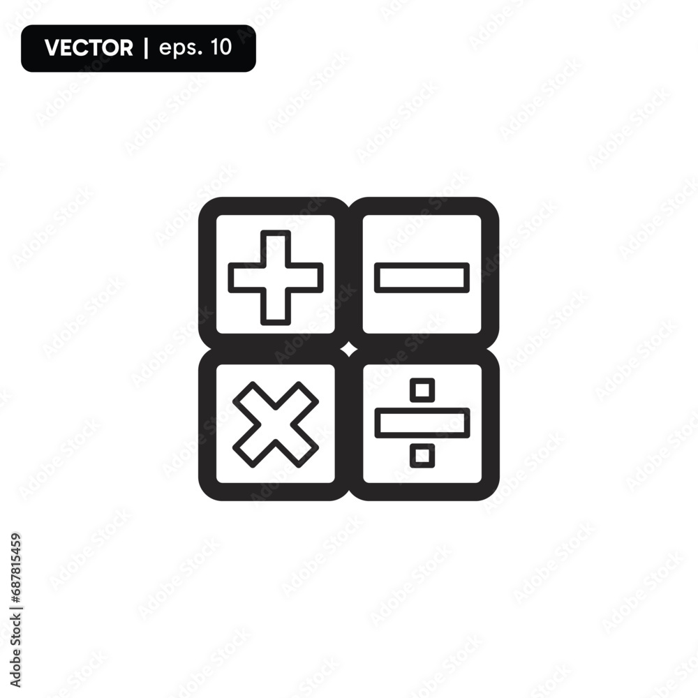 Poster vector illustration of calculator icon set. calculate icons vector isolated for graphic, website and