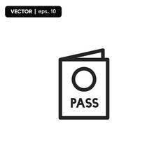 international passport icon, with white background. vector eps 10