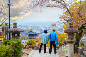 Kyoto, Japan - April 5 2023: Kurodani or Konkai-Komyoji temple founded in 1175, it's one of the...