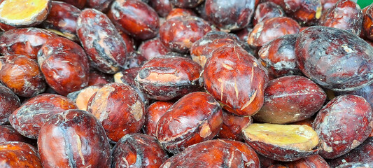 Jengkol seeds (Archidendron pauciflorum) called stinky beans in traditional market