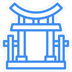 Vector Design Torii Gate Icon Style
