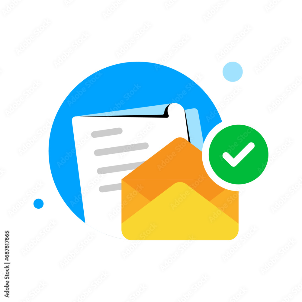 Poster already done, all email message notification has been read concept illustration flat design vector. 