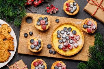 Festive delight: Christmas cupcakes adorned with berries