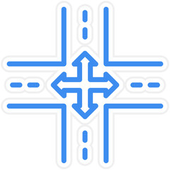 Obraz premium Vector Design Four Way Intersection Icon Style