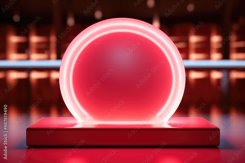 Poster red light positioned on top of table. suitable for various applications.