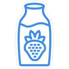Vector Design Strawberry Milk Icon Style