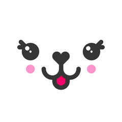 Tease with tongue kawaii cute emotion face, emoticon vector icon - 687819818