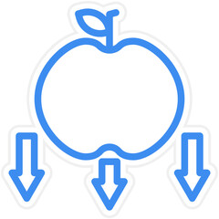 Vector Design Falling Apple Icon Style
