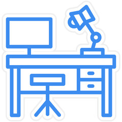 Vector Design Work Table Icon Style