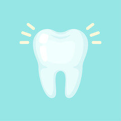 Shiny clean tooth, cute colorful vector icon illustration - 687820489