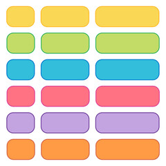 カラー　フレーム　角丸の四角　ふちあり　セット