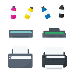 Vector printers with cartridges and color ink