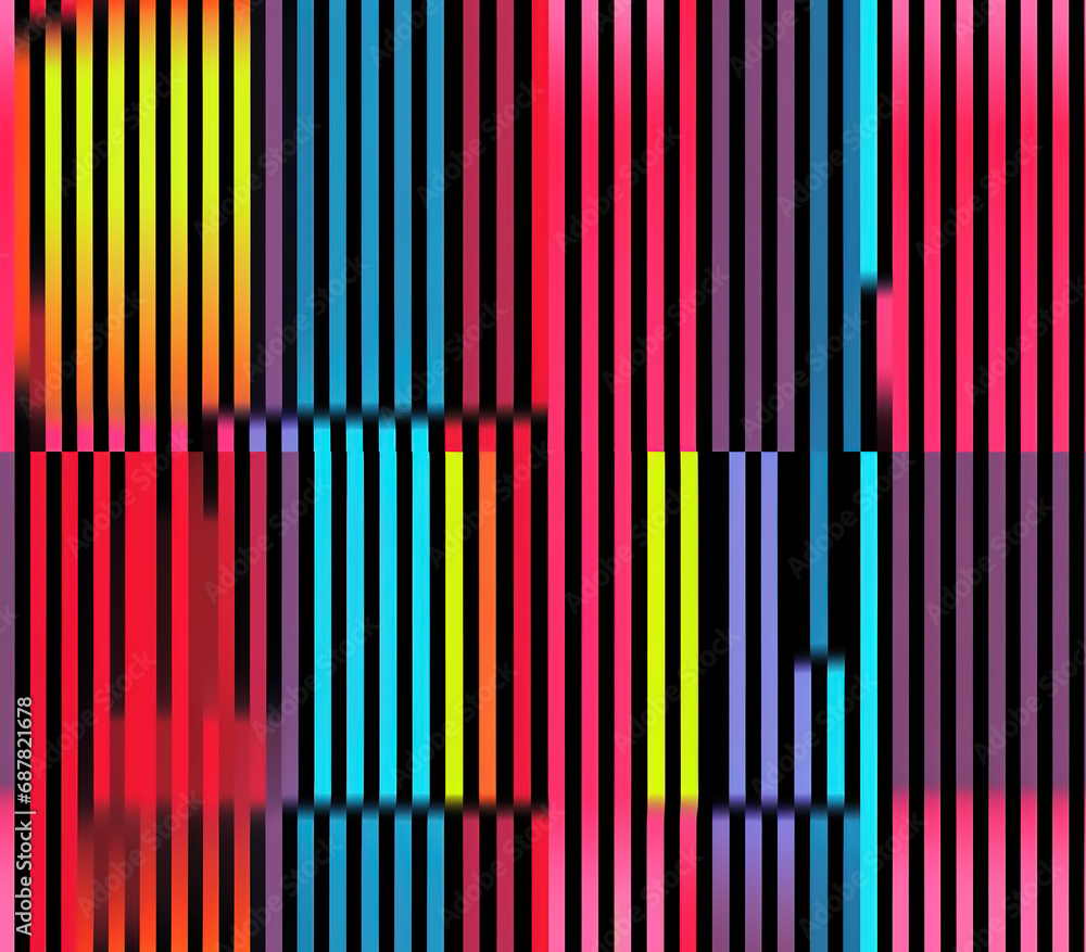 Poster 3d barcode scanlines seamless patterns