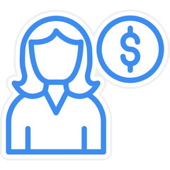 Vector Design Client Female Icon Style