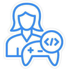 Vector Design Game Developer Female Icon Style