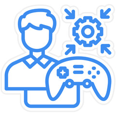 Vector Design Game Modder Male Icon Style