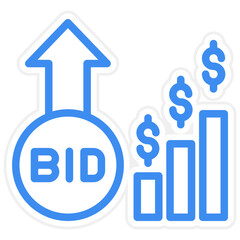 Vector Design Bid Increment Icon Style