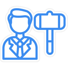 Vector Design Auctioneer Male Icon Style