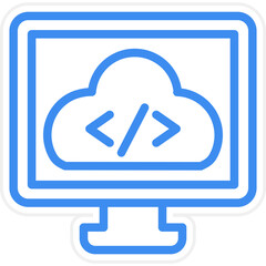 Vector Design Cloud Coding Icon Style