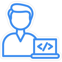 Vector Design Coder Man Icon Style