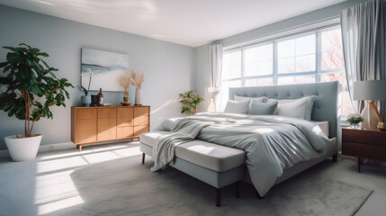 The interior design of the main bedroom is made very comfortable using items from Ikea