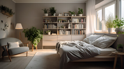 The interior design of the main bedroom is made very comfortable using items from Ikea