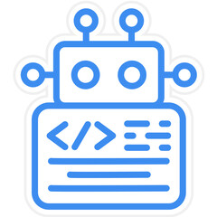 Vector Design Programmed Robot Icon Style